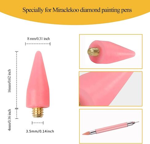 Miraclekoo Diamond Painting Pens with Extra 2 Wax Head Set, No Wax Needed, Diamond Art Pens with Refillable Tips, Self-Stick Drill Pens for Nail Art,White in Kuwait