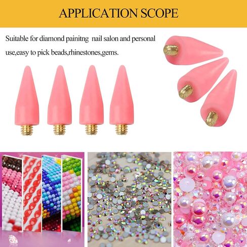 Miraclekoo Diamond Painting Pens with Extra 2 Wax Head Set, No Wax Needed, Diamond Art Pens with Refillable Tips, Self-Stick Drill Pens for Nail Art,White in Kuwait