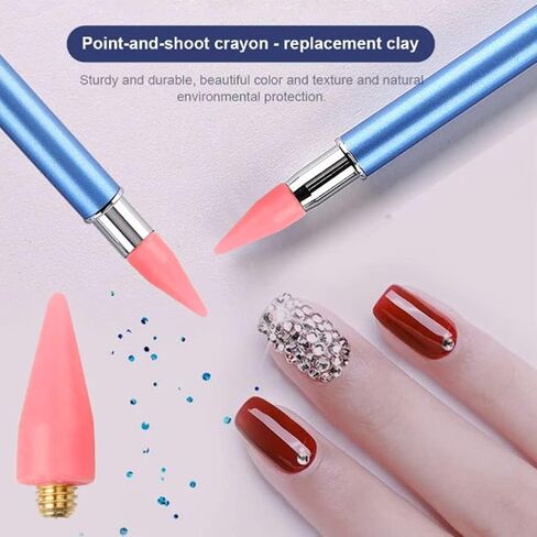 Miraclekoo Diamond Painting Pens with Extra 2 Wax Head Set, No Wax Needed, Diamond Art Pens with Refillable Tips, Self-Stick Drill Pens for Nail Art,White in Kuwait