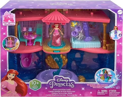 Mattel Disney Princess Doll & Playset, Ariel Land & Sea Castle, Stackable Doll House with Small Doll, Friend, 12 Accessories & Pool in Saudi Arabia