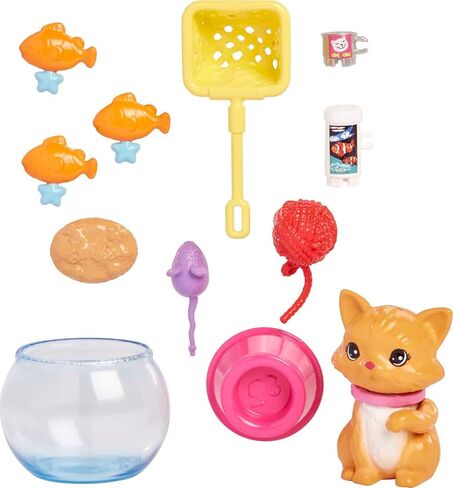 Barbie Pets and Accessories, Interactive Wagging & Nodding Puppy Playset with Pet Bed, 11 Total Animal-Themed Pieces in Saudi Arabia
