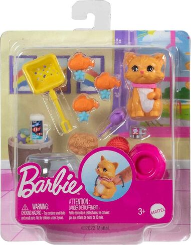 Barbie Pets and Accessories, Interactive Wagging & Nodding Puppy Playset with Pet Bed, 11 Total Animal-Themed Pieces in Saudi Arabia