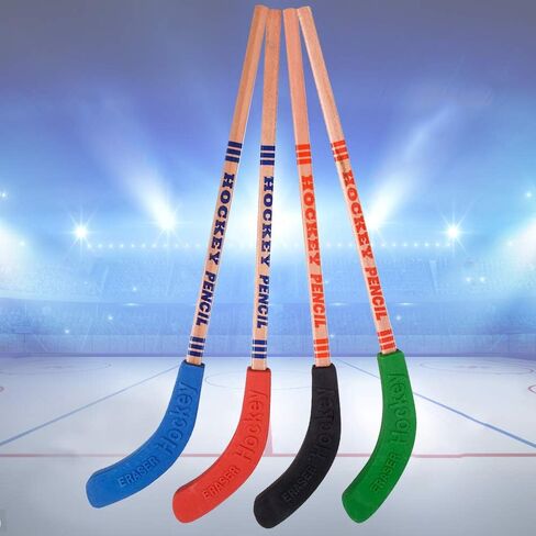 ArtCreativity Hockey Pencils for Kids and Adults - Set of 12 - Includes 9 Inch Pencils with Eraser Topper - Unique School Stationary Supplies - Birthday Party Favor for Boys and Girls, Classroom Prize in Saudi Arabia