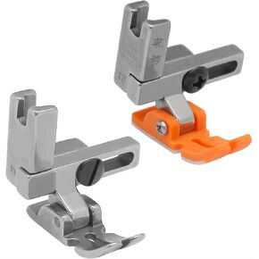 YEQIN 2Pcs Universal Presser Foot #T3 Three-in-One Multifunctional Presser Foot Adjustable Left and Right Unilateral Presser Foot for Flat Car Sewing Machine (Metal+Plastic)