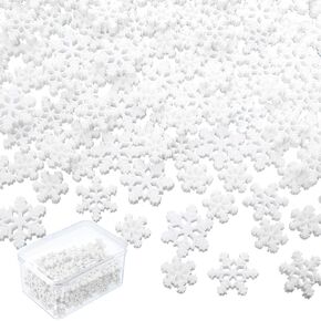 Sawysine 150 Pcs Mini Snowflakes for Crafts Glitter Resin Snowflakes Plastic Small Snowflake Ornaments with Storage Box for Christmas Winter Party Scrapbooking DIY Cake Home Decor 3 Size (Blue) in Kuwait
