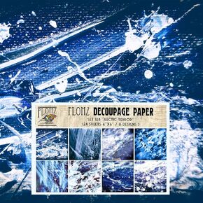 Decoupage Paper Pack (24 Sheets 6"x6") Psychedelic Storm of Colors # Liquidart Vintage Styled Pattern Paper for Decoupage, Craft and Scrapbooking in Saudi Arabia
