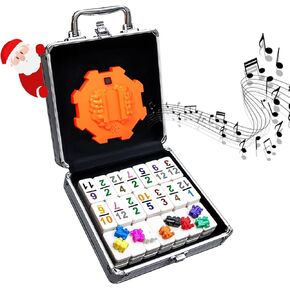 Yinlo Mexican Train Dominoes Set with Sound Effects, Mexican Train Dominoes Game for Travel, 91 Tiles Double12 Colored Dominoes Game Set with Aluminum Case in Kuwait