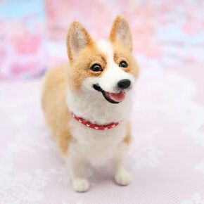 BKDRL Dogs Needle Felt Needle Felting Kit Wool Felting Kit for Beginners Includes All Tools and Instructions (Corgi)