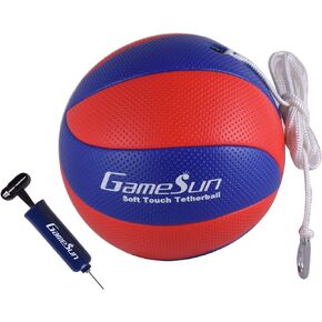 Tetherball and Rope,Full-Size Soft Rubber, Portable Tetherballs with Soft Rope - Great Outdoor Game for Family Fun Play