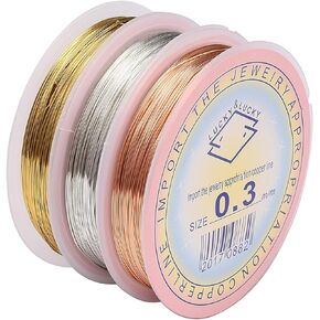 Airssory 0.5mm/24-Guage Copper Metal Beading Wire Long-Lasting Plated for Wrapping Twist Ties DIY Craft Jewelry Making - 75-Feet/25-Yard