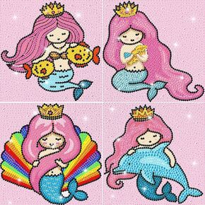 ForPeak Diamond Art للأطفال، الفنون والحرف اليدوية للأطفال الذين تتراوح أعمارهم بين 8-12 عامًا، طلاء فني فسيفساء كامل الحفر بالأرقام، مجموعات طلاء ألماس 5D للأطفال DIY هدية للأطفال 6 "× 6" 4 قطع (مساحة) in Kuwait