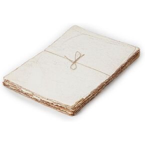 LEATHER VILLAGE Watercolor Paper- 6 X 4 inches - 25 Sheets Watercolor Paper for Drawing, Sketching, Wedding Cards & Crafts - 150 GSM Thick Deckle Edge Virgin Cotton Handmade Paper - Vintage in Kuwait