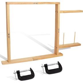 Tufting Frame, Rug Tufting Frame with Table Clamp, 27.5" x 27.5" Wooden Rug Making Frame for Tufting Gun Suitable for Electric Carpet Gun-Making Tools for Sewing, Embroidery, Rug Making Beginner in Kuwait