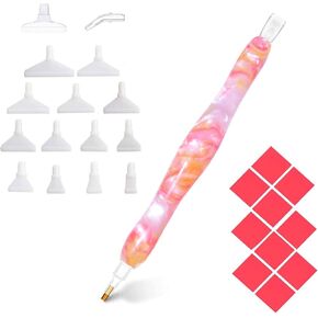 أدوات قلم طلاء ألماس مصنوعة يدويًا من الراتنج، 15 قطعة من أقلام الفن الماسي و5 طين، قلم حفر للرسم الماسي، أداة منتقي حجر الراين الجوهرة، زخرفة تطريز فن الأظافر، صناعة الفسيفساء الحلوى الوردية in Kuwait