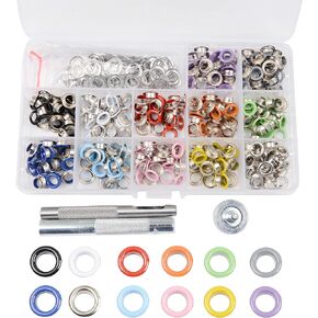 HOTMMGR 1/4 بوصة مجموعة أدوات جروميت Hotetey 360 مجموعة متعددة الألوان مجموعة ثقوب معدنية مع أدوات التثبيت 12 لونًا in Kuwait