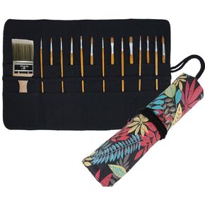 A AIFAMY 30 Pockets Artist Paint Brush Holder, Canvas Roll Up Case Bag & Storage Organizer Pouch Case- Store Pencils, Pens Tools in Kuwait