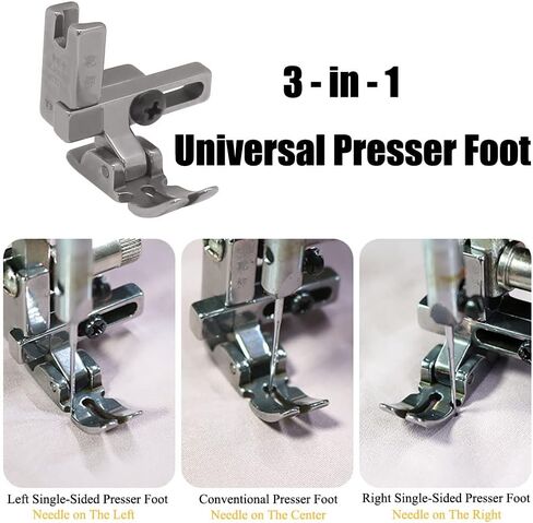 YEQIN 2Pcs Plastic Universal Presser Foot #T3 Three-in-One Multifunctional Presser Foot Adjustable Left and Right Unilateral Presser Foot for Flat Car Sewing Machine in Saudi Arabia