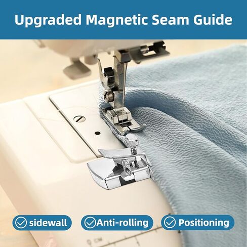 دليل التماس المغناطيسي، قاعدة متعددة الوظائف مع دليل مشبك الحاشية، دليل خياطة الحاشية لآلة الخياطة بالقدم، ملحقات لوازم الخياطة in Kuwait