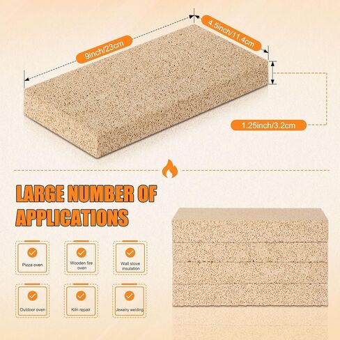 Ripeng 30 Pcs Fire Bricks 3200F for Stove Forge Kiln, 9 x 4.5 x 0.75 Inch in Saudi Arabia