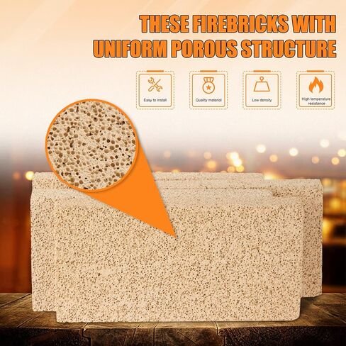 Ripeng 30 Pcs Fire Bricks 3200F for Stove Forge Kiln, 9 x 4.5 x 0.75 Inch in Saudi Arabia