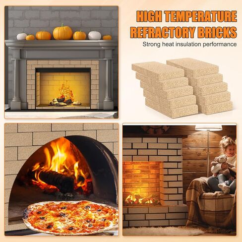 Ripeng 30 Pcs Fire Bricks 3200F for Stove Forge Kiln, 9 x 4.5 x 0.75 Inch in Saudi Arabia