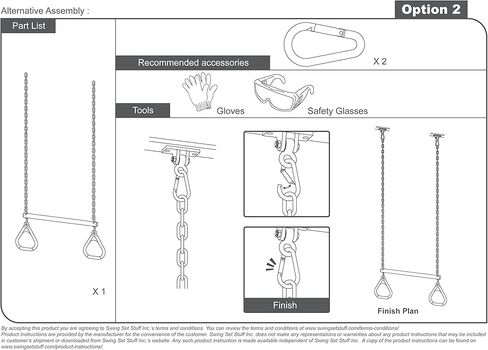 Swing Set Stuff Trapeze Bar with Rings and Uncoated Chain Playground Equipment, Blue in Saudi Arabia
