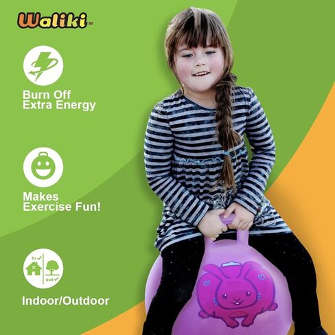 WALIKI Hopper Ball for Kids 3-6 | Hippity Hop Ball | Jumping Hopping Ball | Relay Races | Purple 18" in Kuwait
