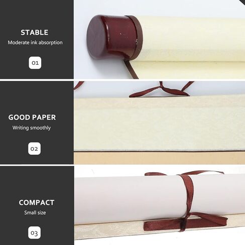 Chinese Calligraphy Blank Hanging Scrolls Drawing Scrolls Paper Office Hanging Wall Blank Scrolls 1Pc Coffee in Kuwait