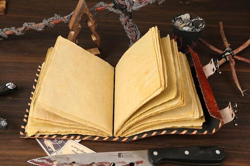 Hocus Pocus كتاب التعويذات دفتر ملاحظات مصنوع يدويًا من الجلد العتيق مع كتاب قفل للظلال وكتاب التعويذة Hocus Pocus 2 كتب إملائية مع نوبات حقيقية مثالية لمستلزمات السحر والديكور في الهالوين وهدايا عيد الميلاد للديكور العتيق 13 × 10 بوصة in Kuwait