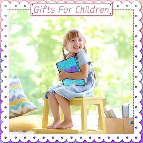 مجموعة دفاتر الملاحظات Outus Sequin مع 4 قطع من أقلام حبر جل ملونة، مجموعة مذكرات يومية قابلة للعكس ومجلة كتابة يوميات للمراهقين في عيد الحب للفتيات الصغيرات (أزرق وردي) in Kuwait