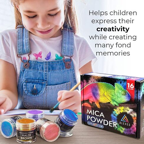 Chameleon Mica Powder for Resin Coloring – 16 Colors Resin Powder Set in Saudi Arabia