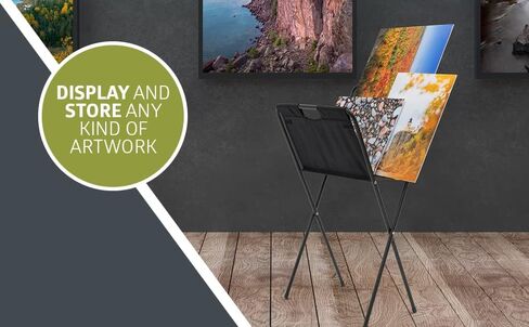 Pearington Folding and Collapsible Canvas Print Display Art Rack, 23.6" D x 21.7" W x 38.9" H, Black in Saudi Arabia