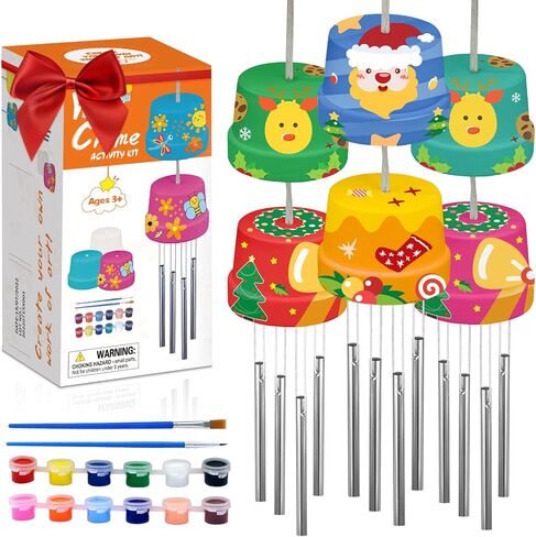 3-Pack Make A Wind Chime Kits - Arts & Crafts Construct & Paint Wind Powered Musical Chime DIY Gift for Kids, Boys & Girls in Kuwait