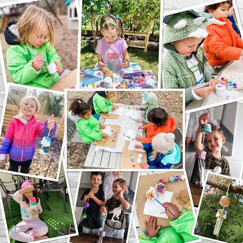 3-Pack Make A Wind Chime Kits - Arts & Crafts Construct & Paint Wind Powered Musical Chime DIY Gift for Kids, Boys & Girls in Kuwait