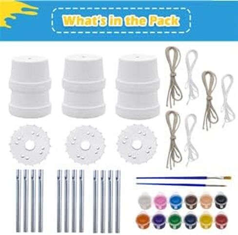 3-Pack Make A Wind Chime Kits - Arts & Crafts Construct & Paint Wind Powered Musical Chime DIY Gift for Kids, Boys & Girls in Kuwait