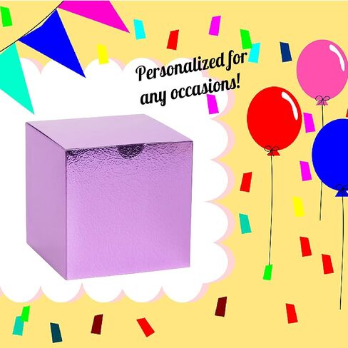 UnicoPak 4x4x4 Black Gift Boxes 50 Pcs, Elegant Small Gift Boxes with Lids for Birthday Party Wedding Holiday Christmas Gift Box for Ornaments, Treats, Candle, Mug, Crafting in Kuwait