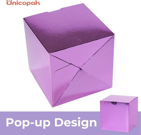 UnicoPak 4x4x4 Black Gift Boxes 50 Pcs, Elegant Small Gift Boxes with Lids for Birthday Party Wedding Holiday Christmas Gift Box for Ornaments, Treats, Candle, Mug, Crafting in Kuwait