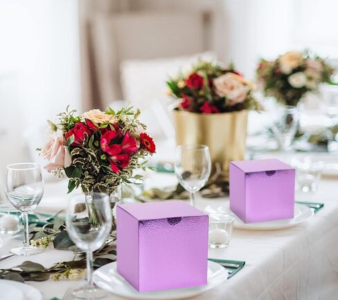 UnicoPak 4x4x4 Black Gift Boxes 50 Pcs, Elegant Small Gift Boxes with Lids for Birthday Party Wedding Holiday Christmas Gift Box for Ornaments, Treats, Candle, Mug, Crafting in Kuwait
