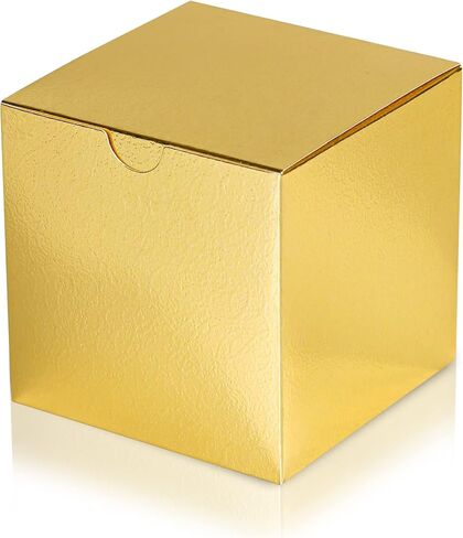 UnicoPak 4x4x4 Black Gift Boxes 50 Pcs, Elegant Small Gift Boxes with Lids for Birthday Party Wedding Holiday Christmas Gift Box for Ornaments, Treats, Candle, Mug, Crafting in Kuwait