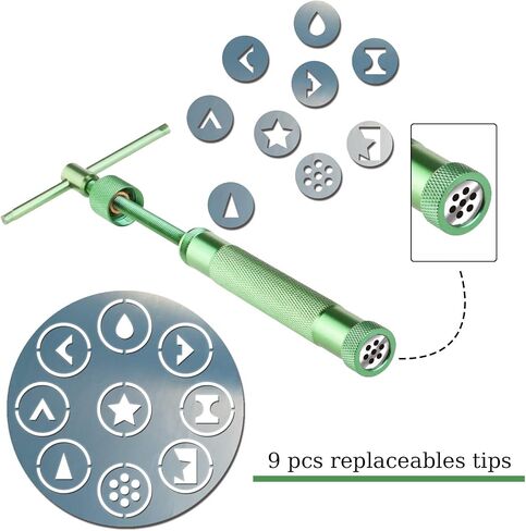 craspire 2 مجموعات البوليمر الطين الطارد عدة 18pcs الفولاذ المقاوم للصدأ القرص المعادن يموت نصائح قابلة للاستبدال، أداة الطارد فندان لسكر كعكة لصق الطين النحت الطارد ديكور أداة DIY الحرفية in Kuwait