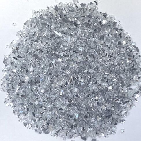 Jeejunye 3lb زجاج مرآة مطحون للحرف اليدوية، قطع مرآة بيضاء للديكور من الراتنج 6-8 مم in Kuwait