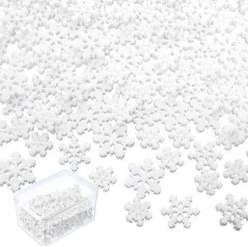Sawysine 150 Pcs Mini Snowflakes for Crafts Glitter Resin Snowflakes Plastic Small Snowflake Ornaments with Storage Box for Christmas Winter Party Scrapbooking DIY Cake Home Decor 3 Size (Blue) in Kuwait