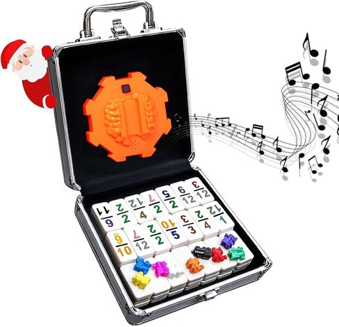 Yinlo Mexican Train Dominoes Set with Sound Effects, Mexican Train Dominoes Game for Travel, 91 Tiles Double12 Colored Dominoes Game Set with Aluminum Case in Kuwait