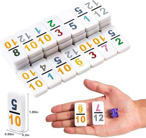 Yinlo Mexican Train Dominoes Set with Sound Effects, Mexican Train Dominoes Game for Travel, 91 Tiles Double12 Colored Dominoes Game Set with Aluminum Case in Kuwait