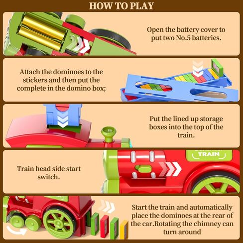 ألعاب قطار الدومينو من دولوي، 307 قطعة ألعاب ممتعة لقطار الدومينو الأوتوماتيكية مع ملصقات الأبجدية والأرقام، ألعاب للأطفال الصغار مع أضواء وموسيقى ومجموعة قطار، لعبة لعبة الدومينو الإبداعية للأطفال من سن 3 4 5 6+ in Kuwait