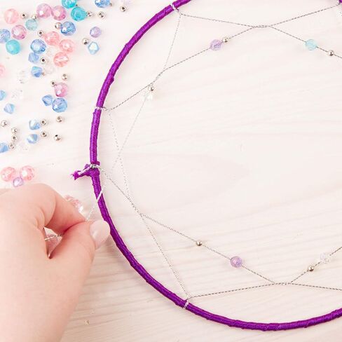 Make It Real: DIY Dreamcatcher - Purple Pink Blue Butterfly, 175 Piece All-in-One DIY Kit, Tweens & Girls, Bedroom Décor, Arts & Crafts, Make A Beautiful Hanging Bead Dreamcatcher, Kids Ages 8+ in Kuwait