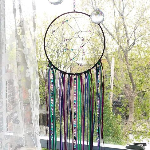 Make It Real: DIY Dreamcatcher - Purple Pink Blue Butterfly, 175 Piece All-in-One DIY Kit, Tweens & Girls, Bedroom Décor, Arts & Crafts, Make A Beautiful Hanging Bead Dreamcatcher, Kids Ages 8+ in Kuwait
