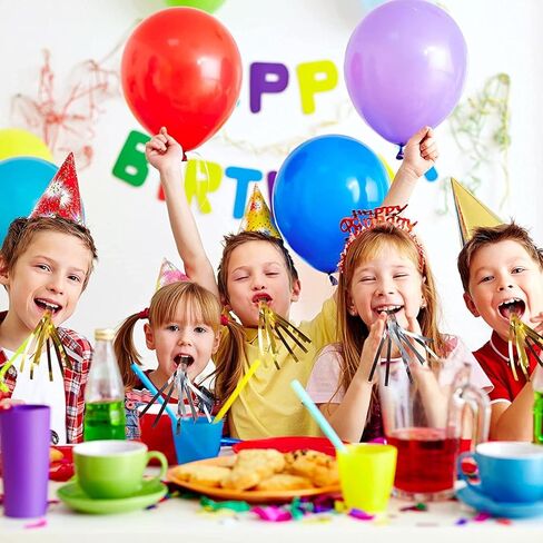 24 Pieces Noise Makers for Adults Kids Party Horns Gold Silver Glitter Metallic Fringed Party Blowers Noisemakers Squawkers for Birthday Christmas Sporting Events New Years Eve Party Supplies 2024 in Saudi Arabia