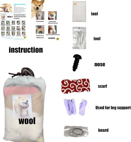 BKDRL Dogs Needle Felt Needle Felting Kit Wool Felting Kit for Beginners Includes All Tools and Instructions (Corgi) in Kuwait