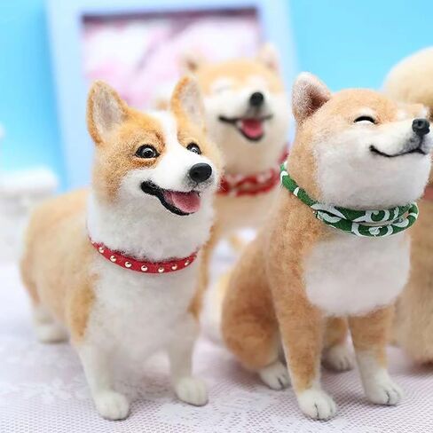 BKDRL Dogs Needle Felt Needle Felting Kit Wool Felting Kit for Beginners Includes All Tools and Instructions (Corgi) in Kuwait